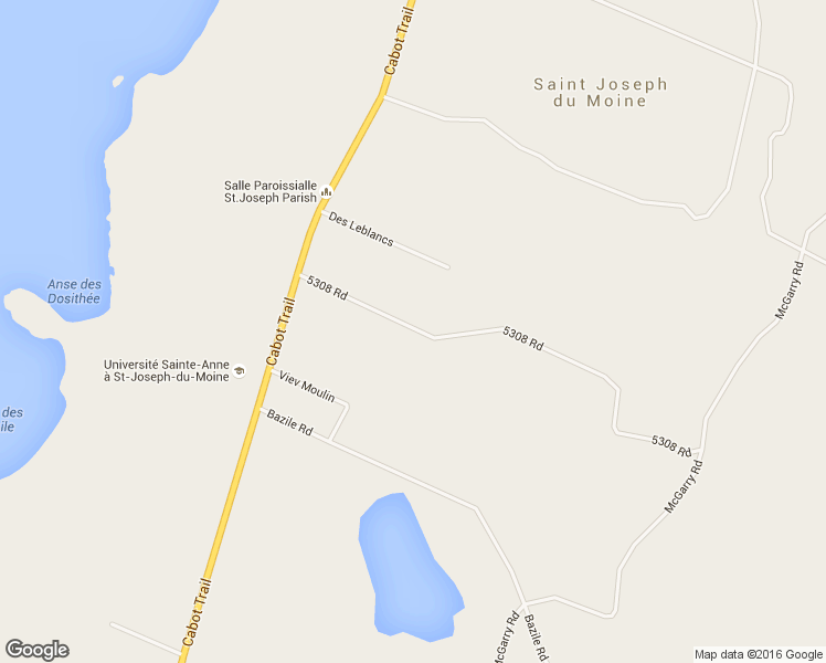 map of restaurants, bars, coffee shops, grocery stores, and more near 76 5308 Road in Saint Joseph du Moine