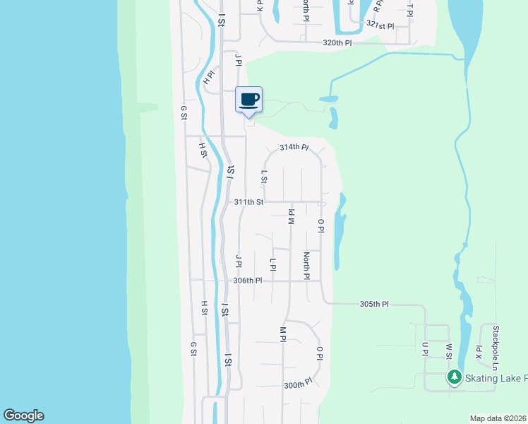 map of restaurants, bars, coffee shops, grocery stores, and more near 1201 310th Place in Ocean Park