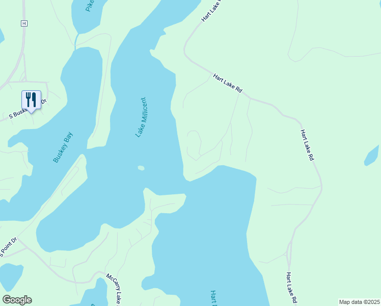 map of restaurants, bars, coffee shops, grocery stores, and more near 65730 East Pinecrest Road in Iron River
