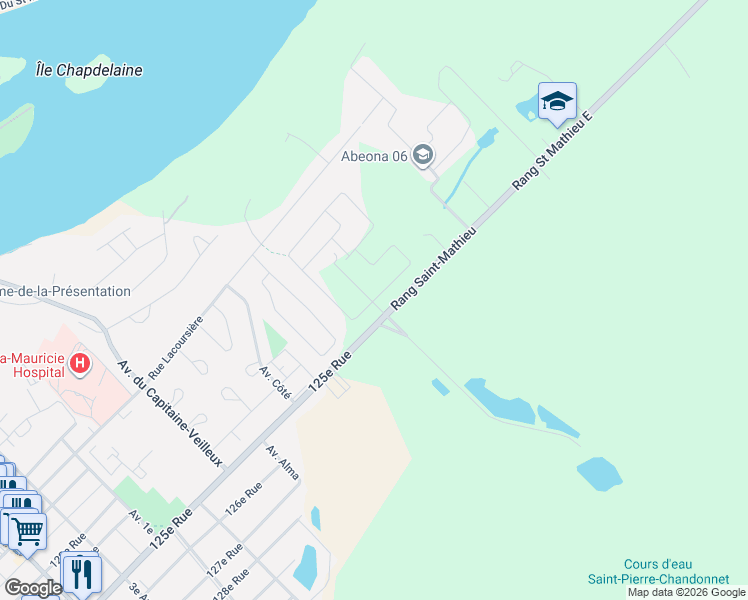 map of restaurants, bars, coffee shops, grocery stores, and more near 2480 Rue du Prieuré in Shawinigan