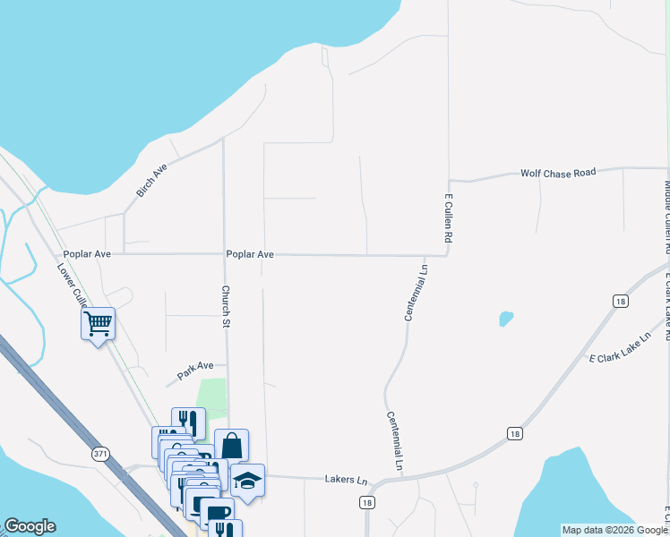 map of restaurants, bars, coffee shops, grocery stores, and more near 5749 Poplar Avenue in Nisswa