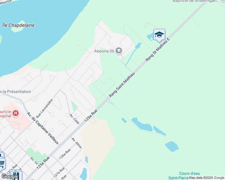 map of restaurants, bars, coffee shops, grocery stores, and more near 2560 Rue du Prieuré in Shawinigan