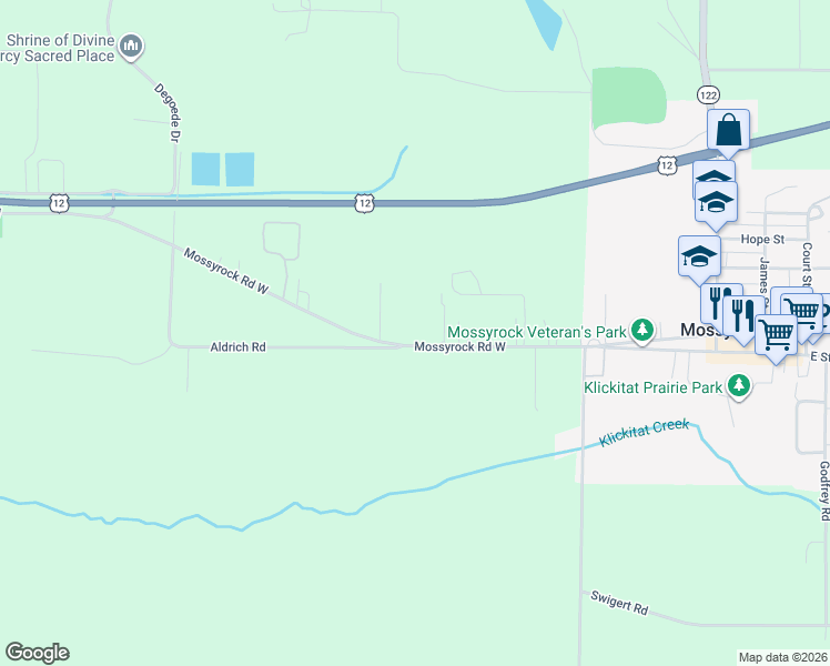 map of restaurants, bars, coffee shops, grocery stores, and more near 214-248 Mossyrock Rd W in Mossyrock