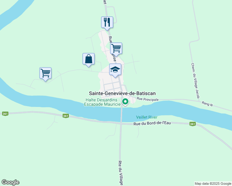 map of restaurants, bars, coffee shops, grocery stores, and more near 30 Rue Sainte Geneviève in Sainte-Geneviève-de-Batiscan