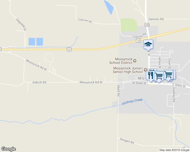 map of restaurants, bars, coffee shops, grocery stores, and more near 182 Mossyrock Road West in Mossyrock