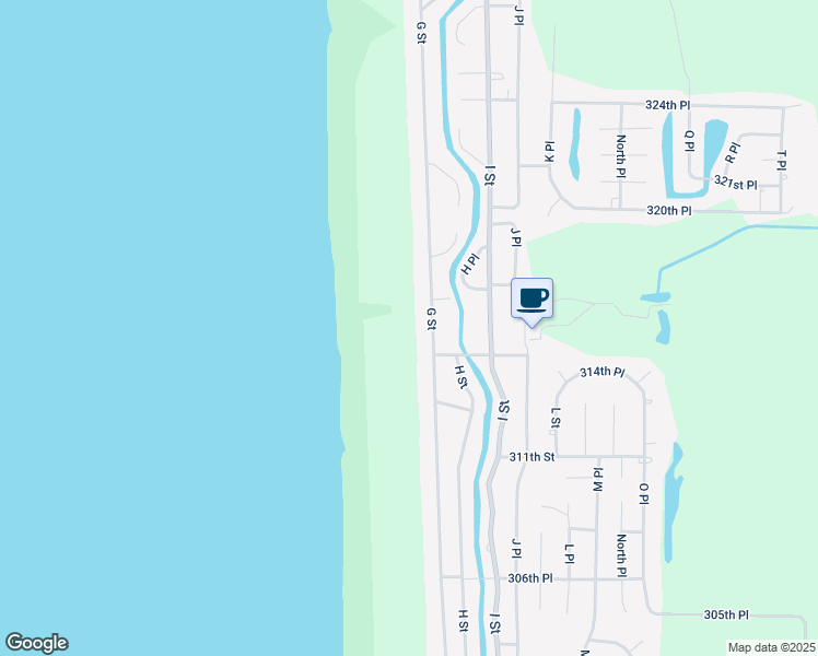 map of restaurants, bars, coffee shops, grocery stores, and more near 31619 G Street in Ocean Park