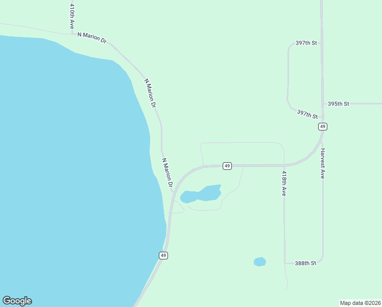 map of restaurants, bars, coffee shops, grocery stores, and more near 41374 North Marion Drive in Perham