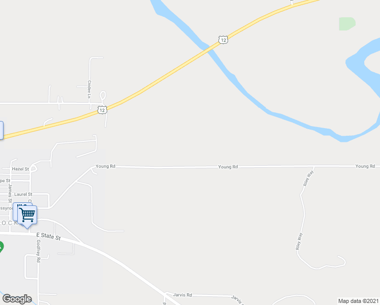 map of restaurants, bars, coffee shops, grocery stores, and more near 223 Young Road in Mossyrock