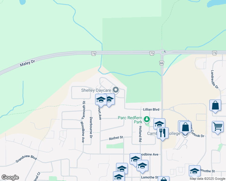 map of restaurants, bars, coffee shops, grocery stores, and more near 50 Shelley Drive in Greater Sudbury