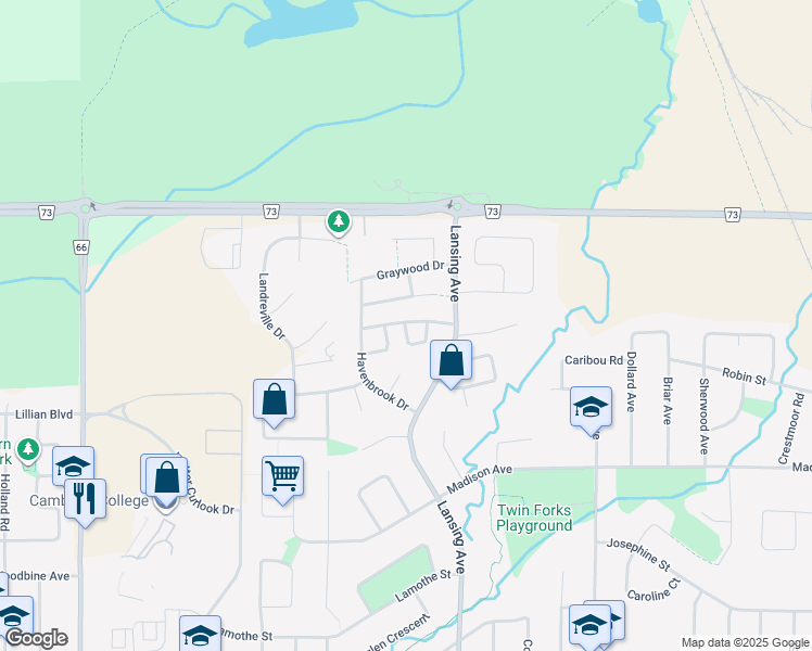 map of restaurants, bars, coffee shops, grocery stores, and more near in Greater Sudbury