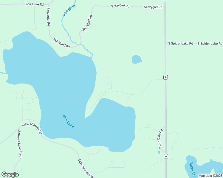 map of restaurants, bars, coffee shops, grocery stores, and more near 6955 Kolling Road in Iron River