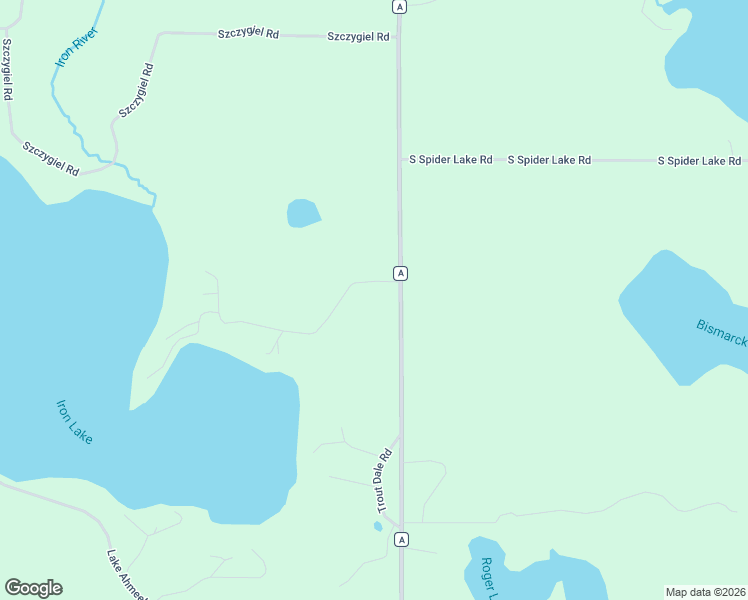 map of restaurants, bars, coffee shops, grocery stores, and more near 6955 Kolling Road in Iron River