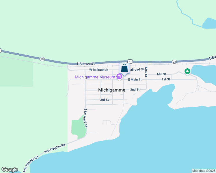 map of restaurants, bars, coffee shops, grocery stores, and more near in Michigamme