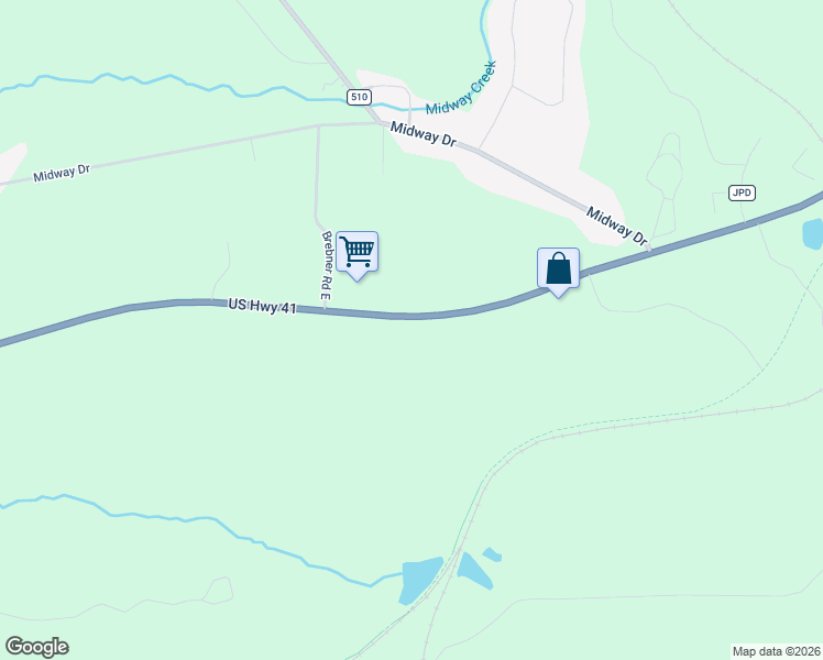 map of restaurants, bars, coffee shops, grocery stores, and more near 358 US Highway 41 in Negaunee