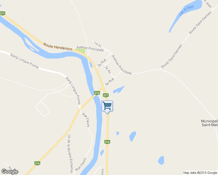 map of restaurants, bars, coffee shops, grocery stores, and more near Avenue Principale in Saint-Malachie