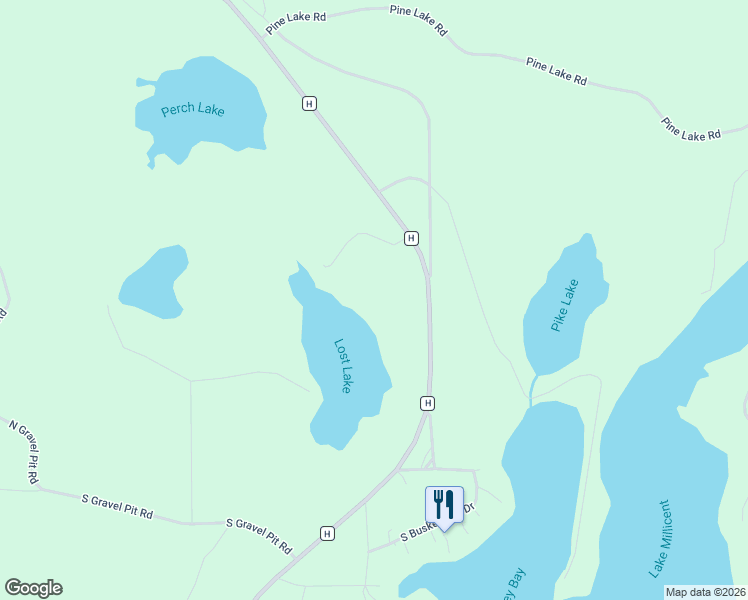 map of restaurants, bars, coffee shops, grocery stores, and more near 66365 County Highway H in Iron River