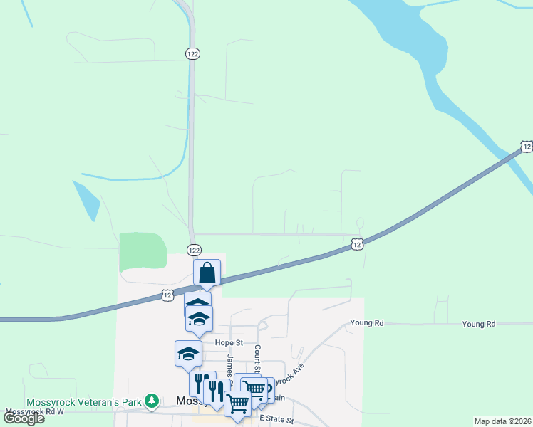map of restaurants, bars, coffee shops, grocery stores, and more near 156 Damron Road in Mossyrock