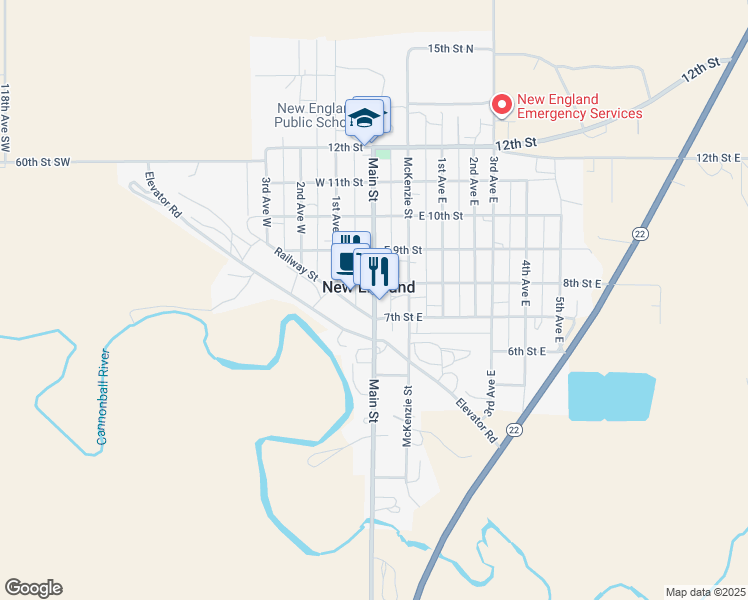 map of restaurants, bars, coffee shops, grocery stores, and more near in New England