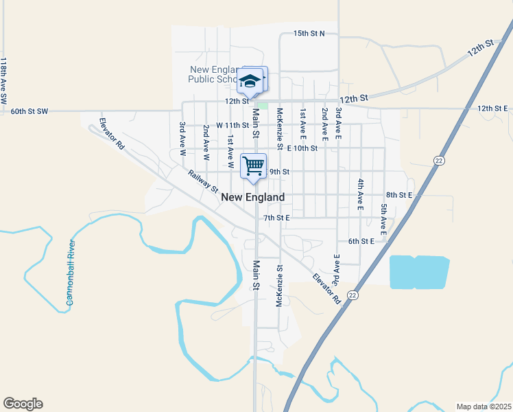 map of restaurants, bars, coffee shops, grocery stores, and more near in New England