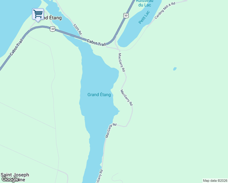 map of restaurants, bars, coffee shops, grocery stores, and more near 1245-1279 Chemin McGarry Road in Saint Joseph du Moine