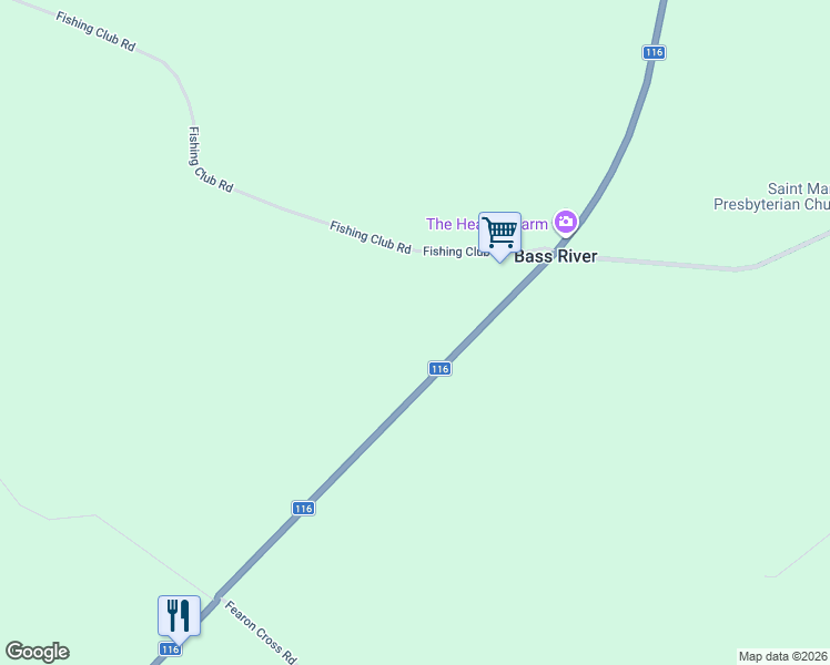 map of restaurants, bars, coffee shops, grocery stores, and more near 53 Fishing Club Road in Bass River