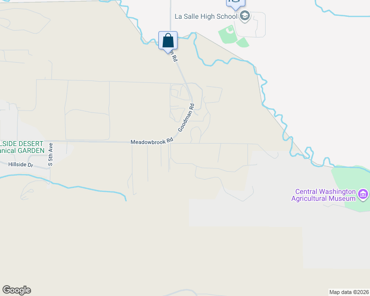 map of restaurants, bars, coffee shops, grocery stores, and more near 26 Meadowbrook Road in Yakima
