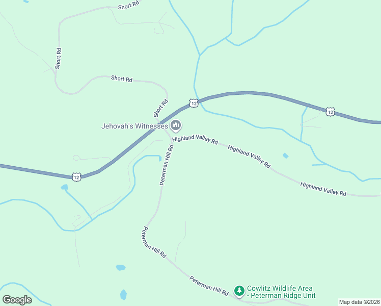 map of restaurants, bars, coffee shops, grocery stores, and more near 124 Highland Valley Rd in Morton