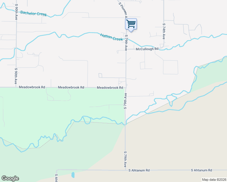 map of restaurants, bars, coffee shops, grocery stores, and more near 7906 Meadowbrook Rd in Yakima