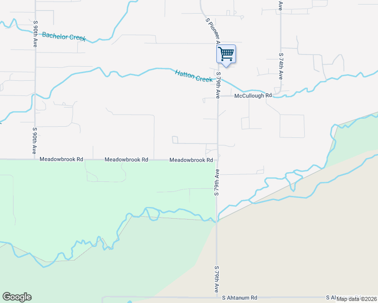 map of restaurants, bars, coffee shops, grocery stores, and more near 7906 Meadowbrook Rd in Yakima