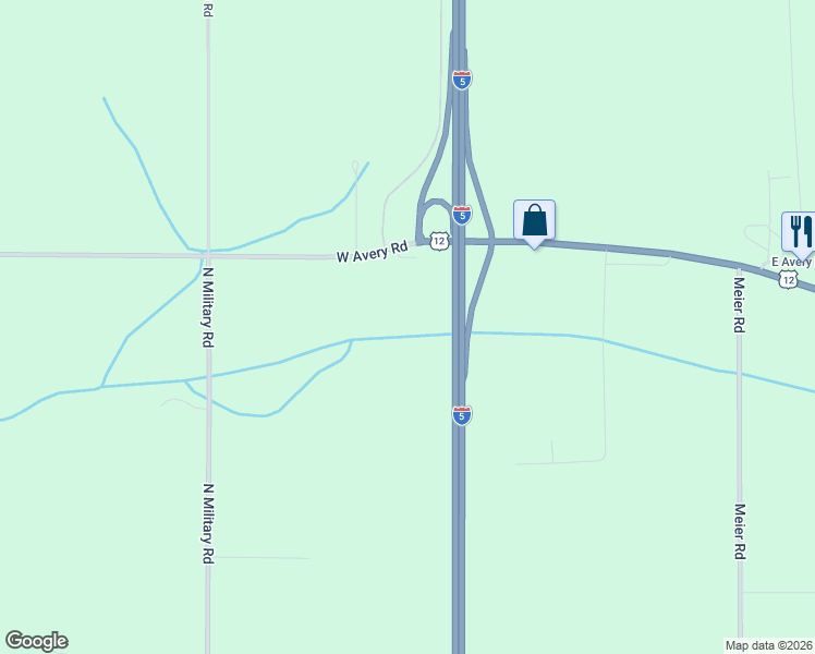 map of restaurants, bars, coffee shops, grocery stores, and more near 107 West Avery Road in Napavine