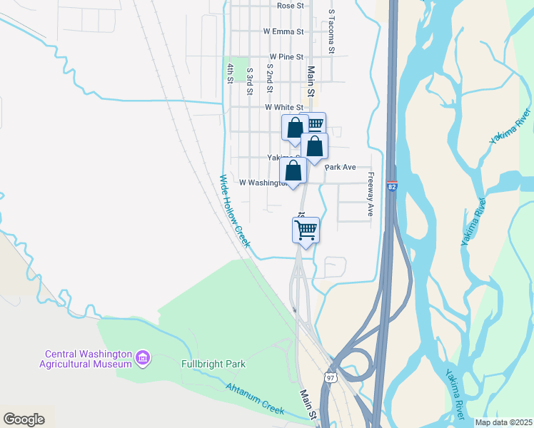 map of restaurants, bars, coffee shops, grocery stores, and more near 4201 South 3rd Street in Union Gap