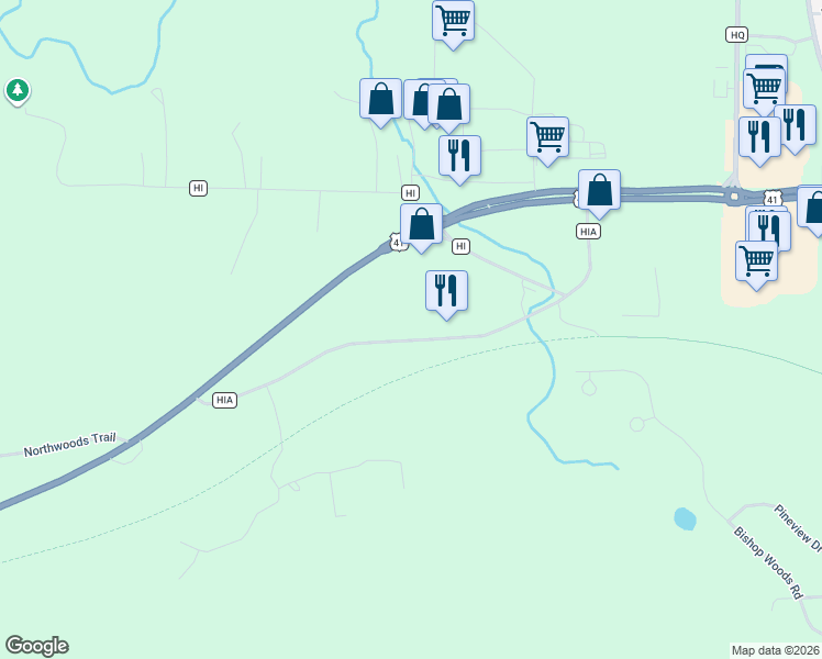 map of restaurants, bars, coffee shops, grocery stores, and more near 300 Northwoods Road in Marquette