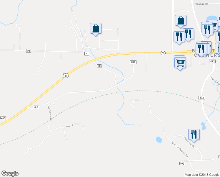 map of restaurants, bars, coffee shops, grocery stores, and more near 230 Northwoods Road in Marquette