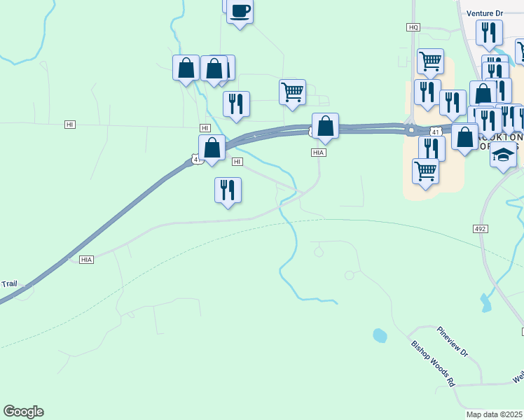 map of restaurants, bars, coffee shops, grocery stores, and more near 230 Northwoods Road in Marquette