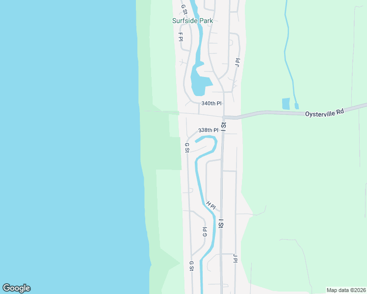 map of restaurants, bars, coffee shops, grocery stores, and more near 33707 G Street in Ocean Park