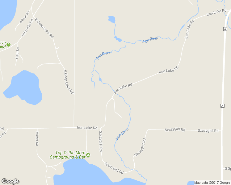 map of restaurants, bars, coffee shops, grocery stores, and more near Iron Lake Road in Iron River