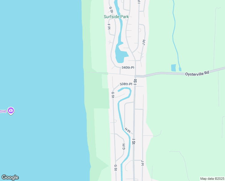 map of restaurants, bars, coffee shops, grocery stores, and more near 33707 G Street in Ocean Park