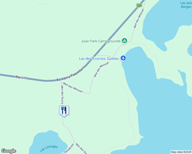 map of restaurants, bars, coffee shops, grocery stores, and more near Montée des Whissel in Mont-Laurier