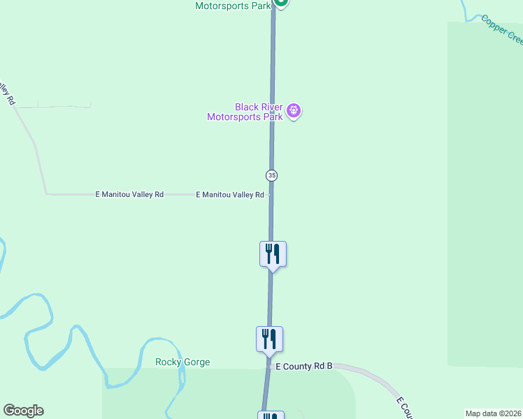 map of restaurants, bars, coffee shops, grocery stores, and more near 6023 Wisconsin 35 in Superior