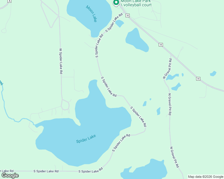 map of restaurants, bars, coffee shops, grocery stores, and more near 67030 South Spider Lake Road in Iron River