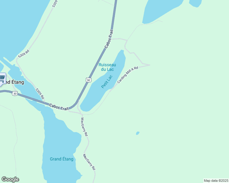 map of restaurants, bars, coffee shops, grocery stores, and more near Carding Mill Road in Inverness County