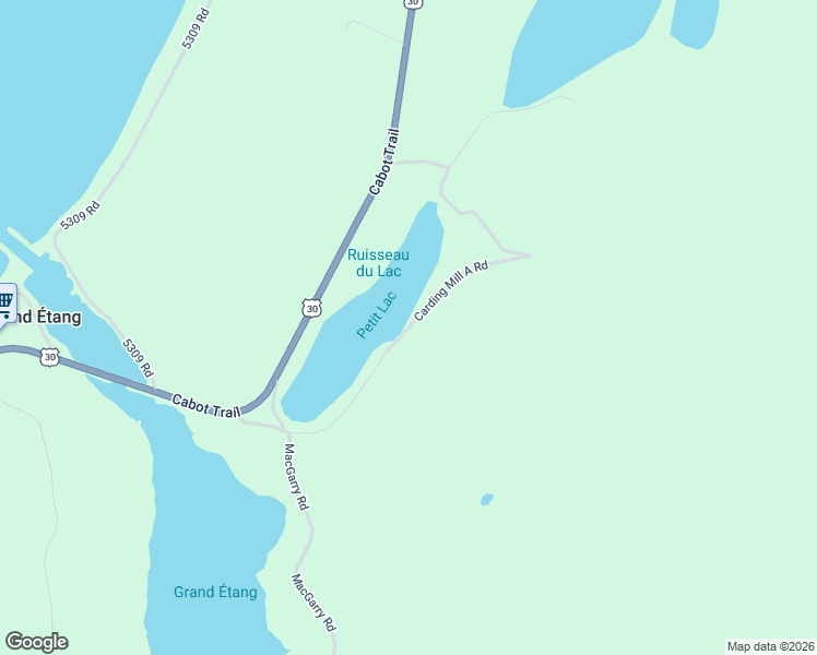 map of restaurants, bars, coffee shops, grocery stores, and more near Carding Mill Road in Inverness County