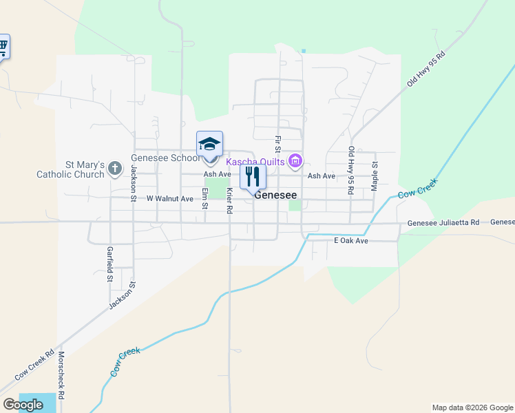map of restaurants, bars, coffee shops, grocery stores, and more near 157 West Walnut Avenue in Genesee