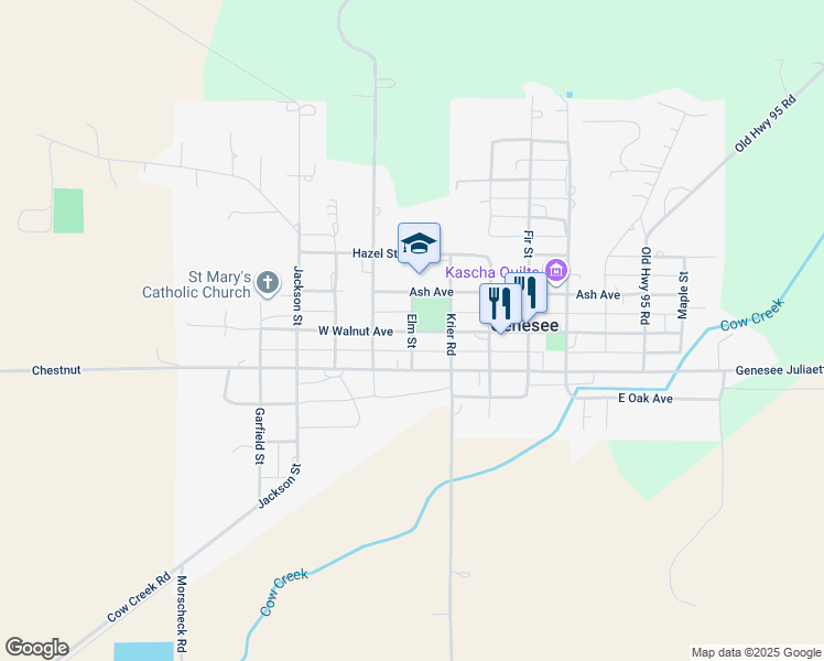 map of restaurants, bars, coffee shops, grocery stores, and more near 242 West Walnut Avenue in Genesee