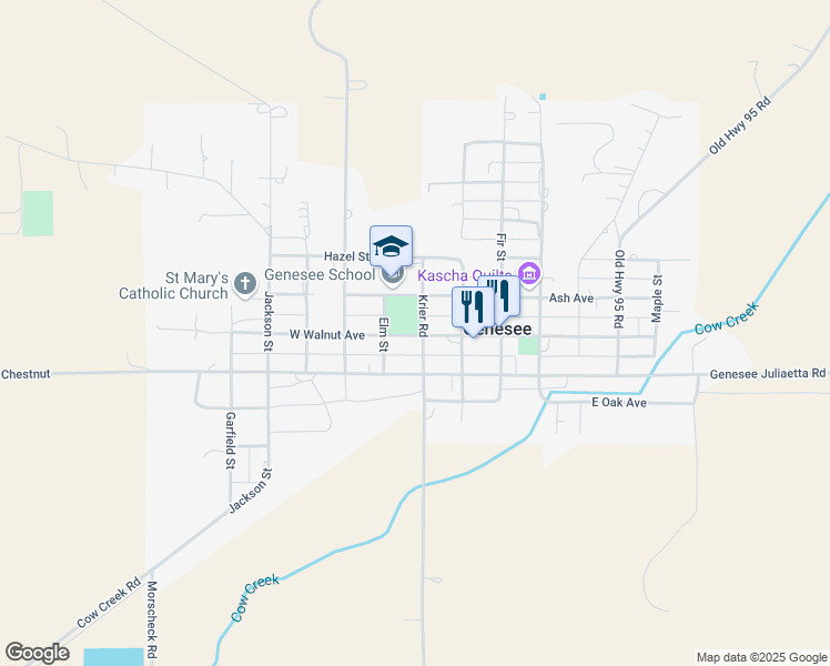 map of restaurants, bars, coffee shops, grocery stores, and more near 242 West Walnut Avenue in Genesee