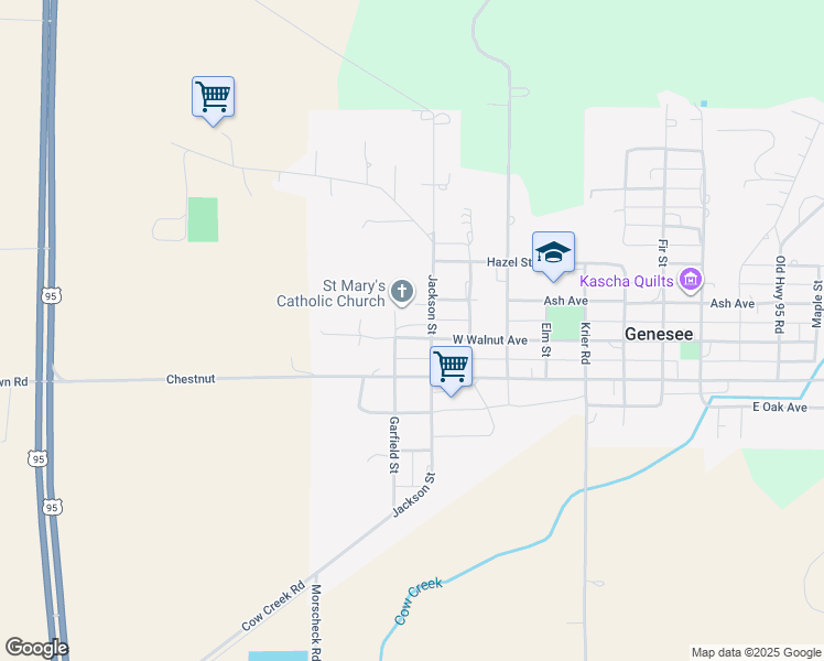map of restaurants, bars, coffee shops, grocery stores, and more near 154 Jackson Street in Genesee