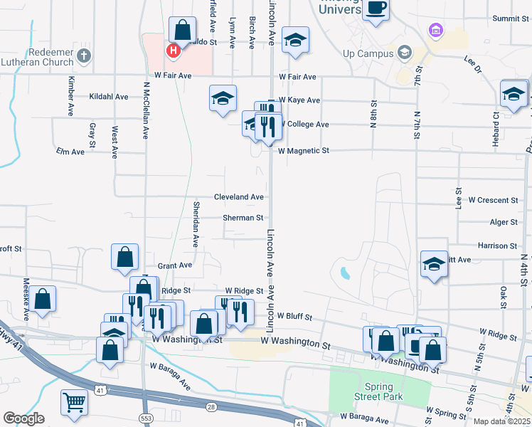 map of restaurants, bars, coffee shops, grocery stores, and more near 912 Sherman Street in Marquette