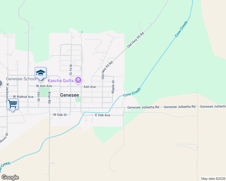 map of restaurants, bars, coffee shops, grocery stores, and more near 212 Maple Street in Genesee