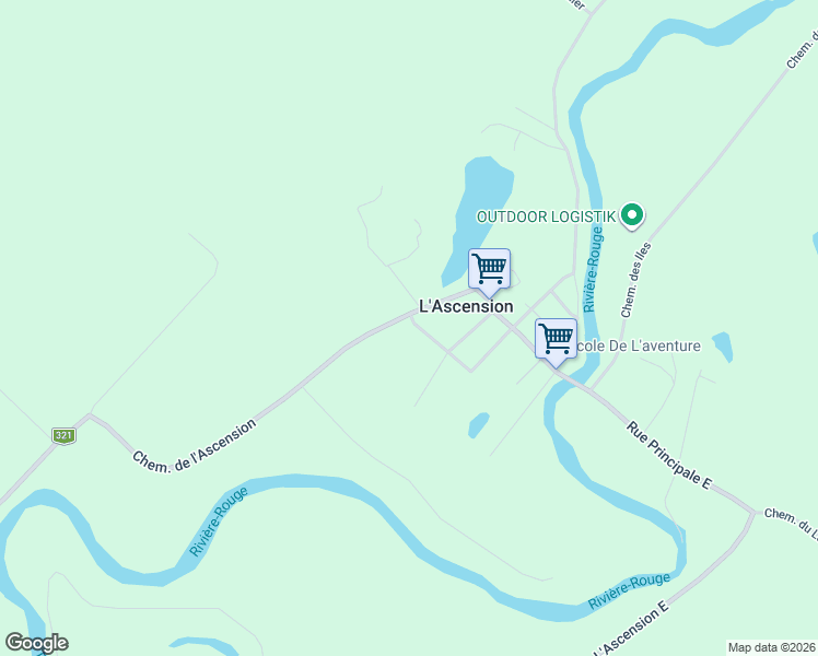 map of restaurants, bars, coffee shops, grocery stores, and more near 47 Rue Principale Ouest in L'Ascension