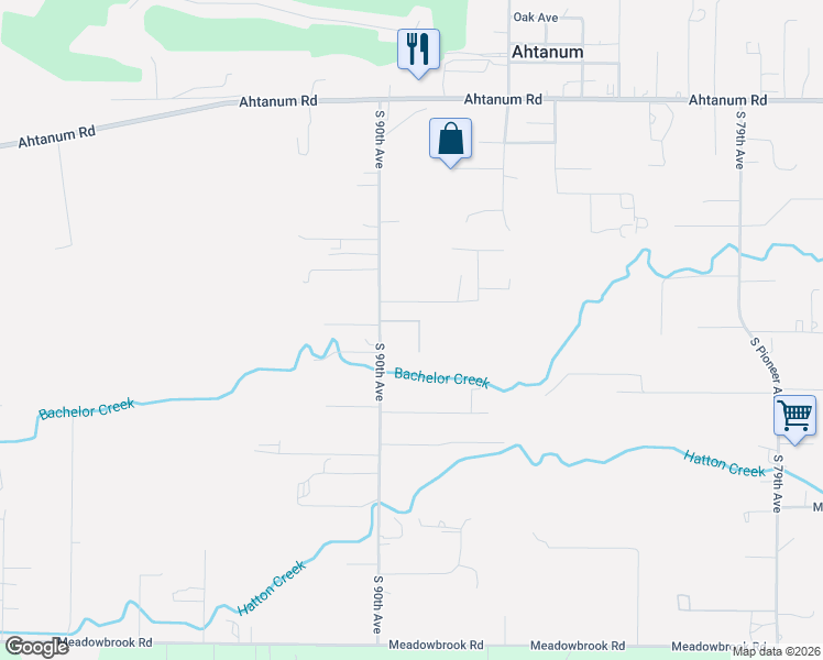 map of restaurants, bars, coffee shops, grocery stores, and more near Emma Ln in Yakima